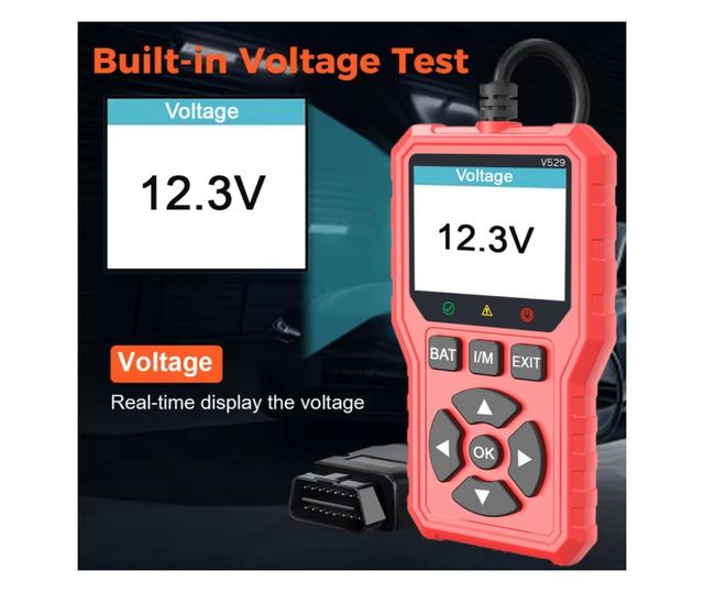 Foxsur V529 OBD2 autódiagnosztikai teszter, akkumulátorteszt, hibakód-keresés, 10 nyelv, motorkódok, O2 érzékelő, EVAP, képkocka