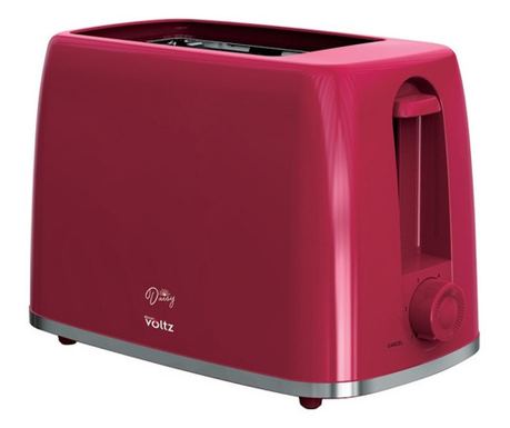 Тостер Oliver Voltz Daisy OV51440W, 700W, 2 филийки, 6 нива, Подвижна тавичка за трохи, Червен