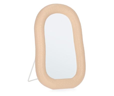 Kremasto prirodno stakleno stolno ogledalo s okvirom 17x3x26v