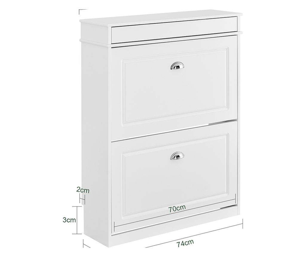 Dulap pentru pantofi SoBuy, alb, 75x24x96 cm, FSR78-L-W
Un dulap funcțional și modern, ideal pentru organizarea eficientă a încă - 3
