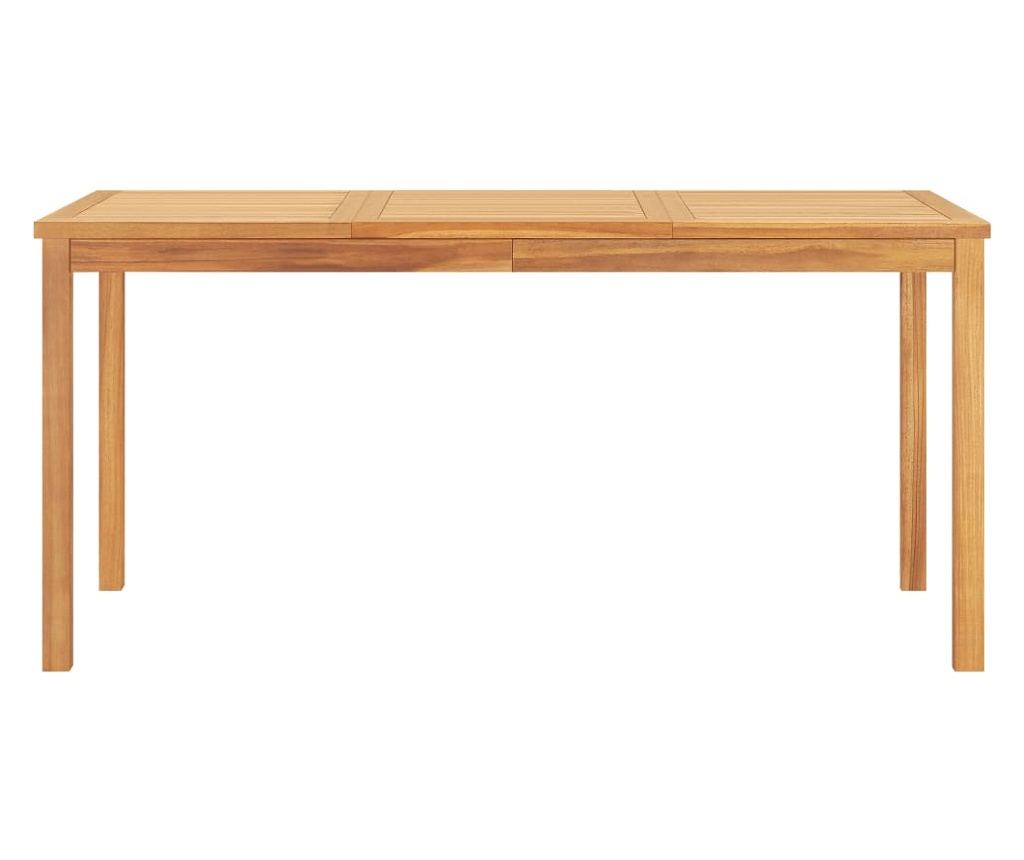 Комплект градински мебели, масивна тикова дървесина, 5 части - 9