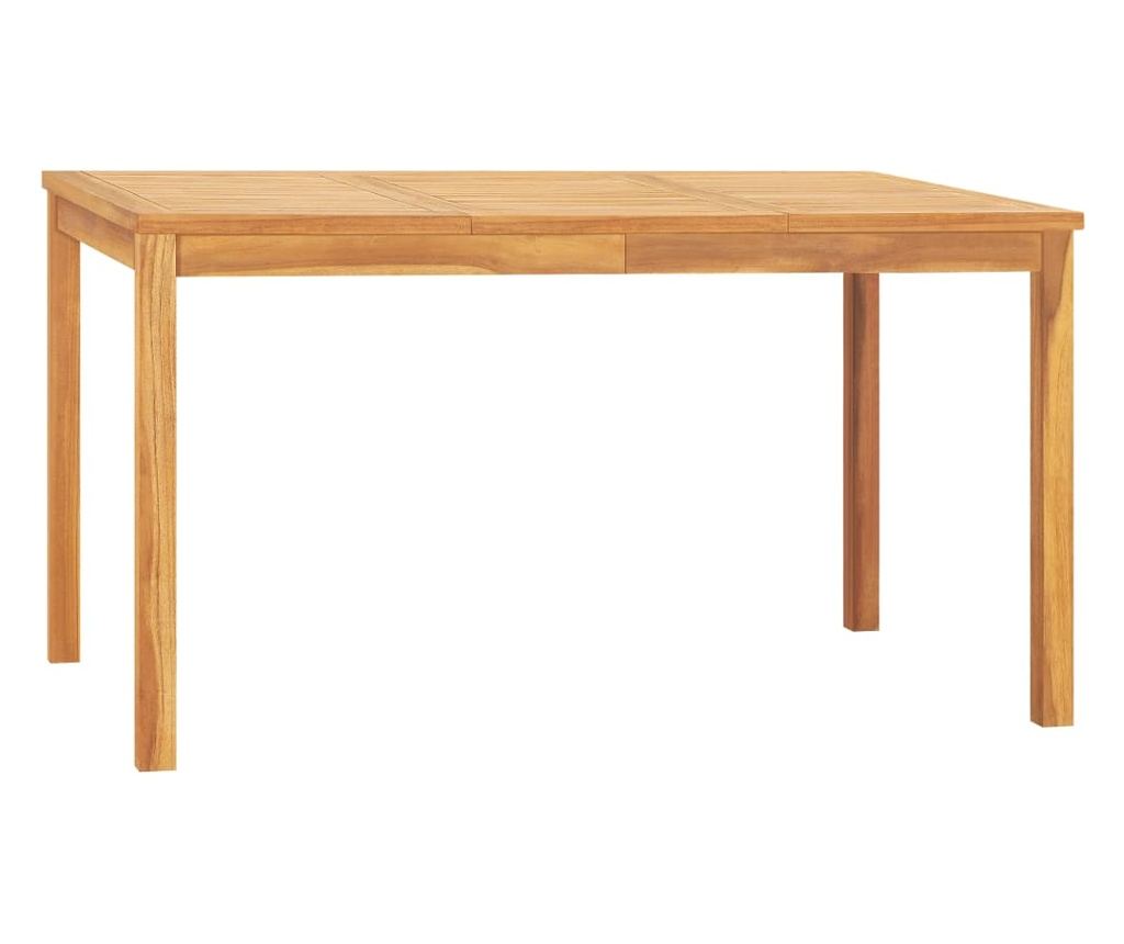 Градински комплект маса, масивно тиково дърво, 5 части - 8