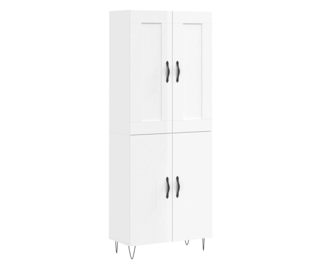Visoka ormar, bijela visokog sjaja, 69,5x34x180 cm, kompozitno drvo - 2