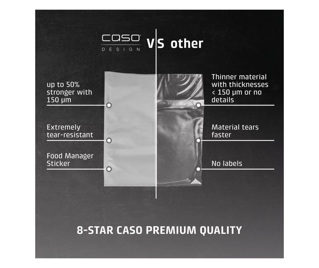 Set de 50 de pungi pentru vidat, caso germany - 01219, 20x30 cm - 4