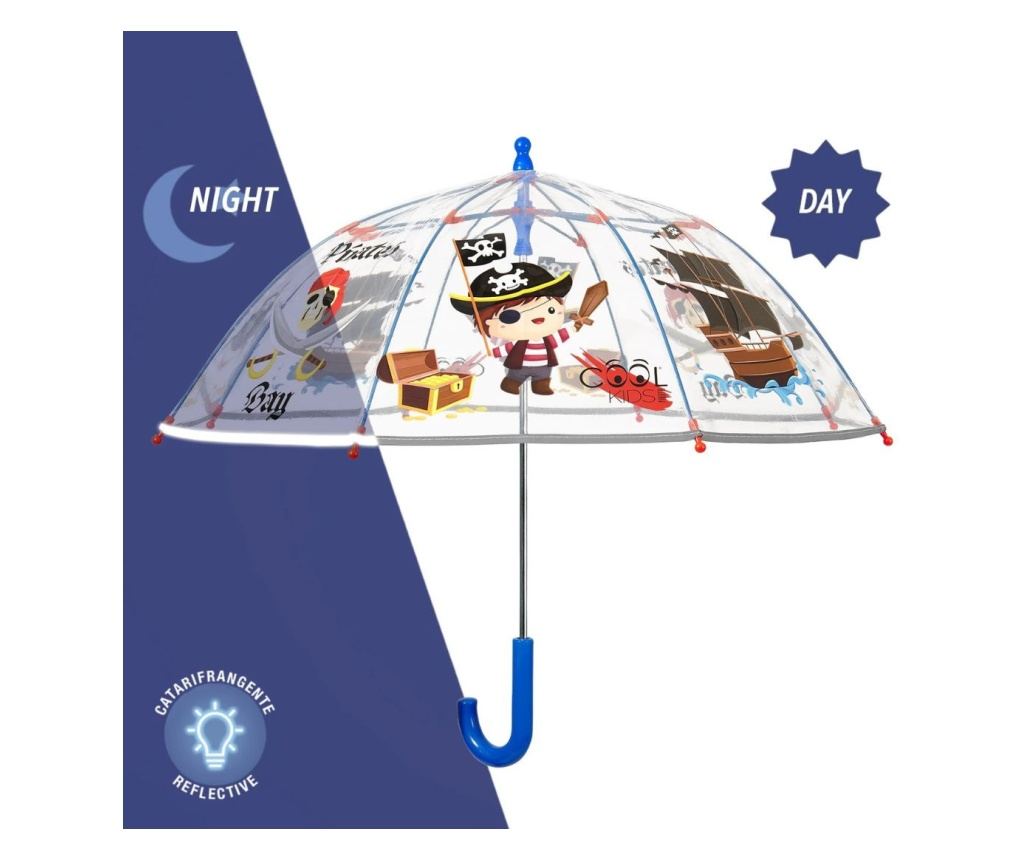 Umbrelă transparentă Perletti CoolKids Pirați 60cm - 3