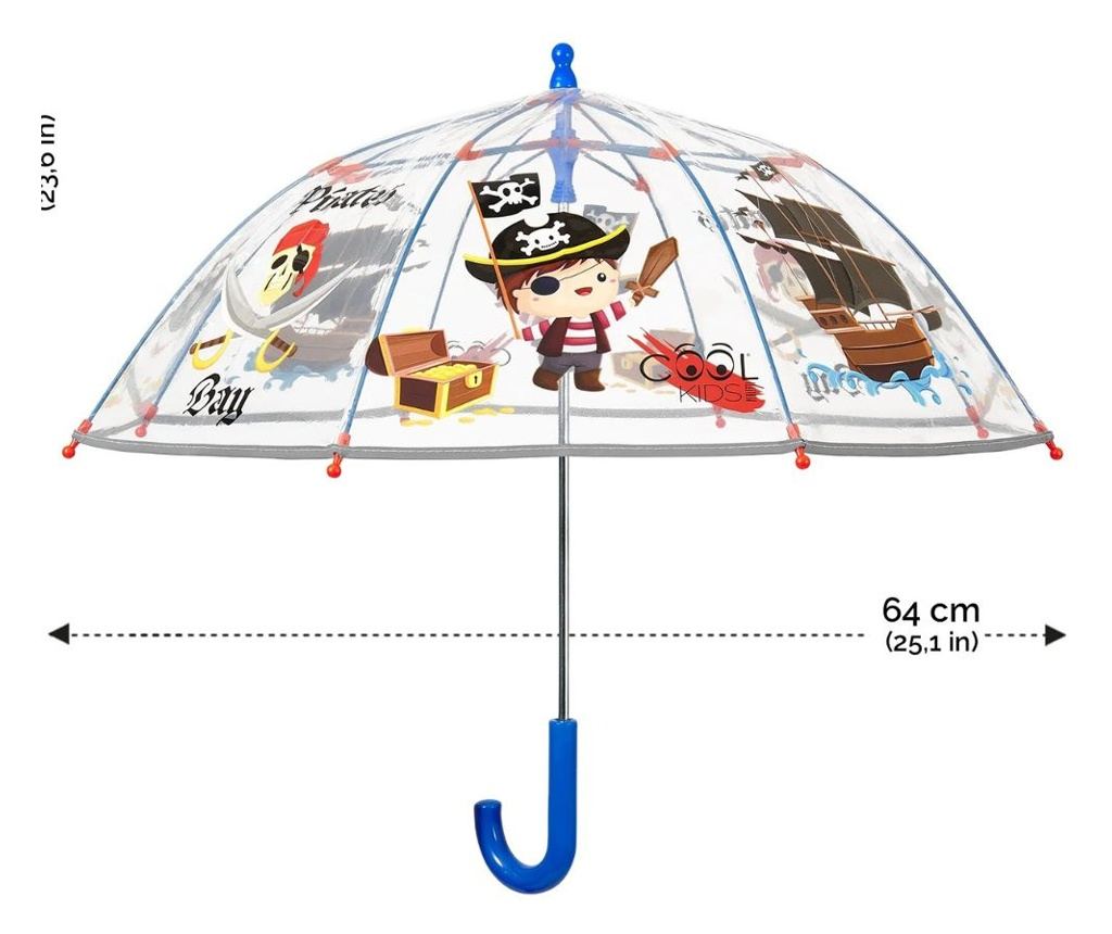 Umbrelă transparentă Perletti CoolKids Pirați 60cm - 4