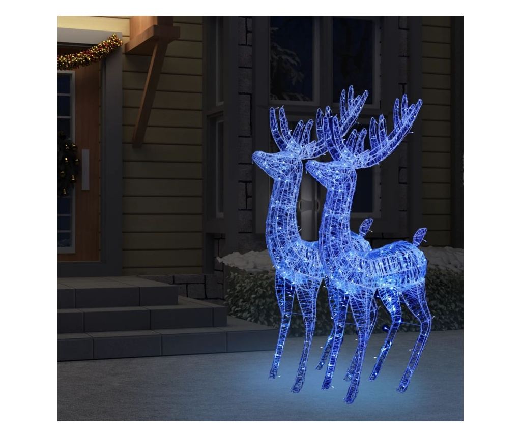 Χριστουγεννιάτικος Τάρανδος με 250 LED, 2 τεμ., Μπλε, 180 εκ., Ακρυλικό XXL - 6