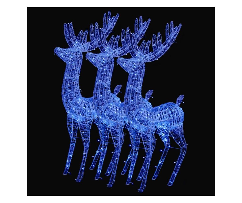 Χριστουγεννιάτικος Τάρανδος 250 LED, 3 τεμ., Μπλε, 180 εκ., XXL Ακρυλικός - 2