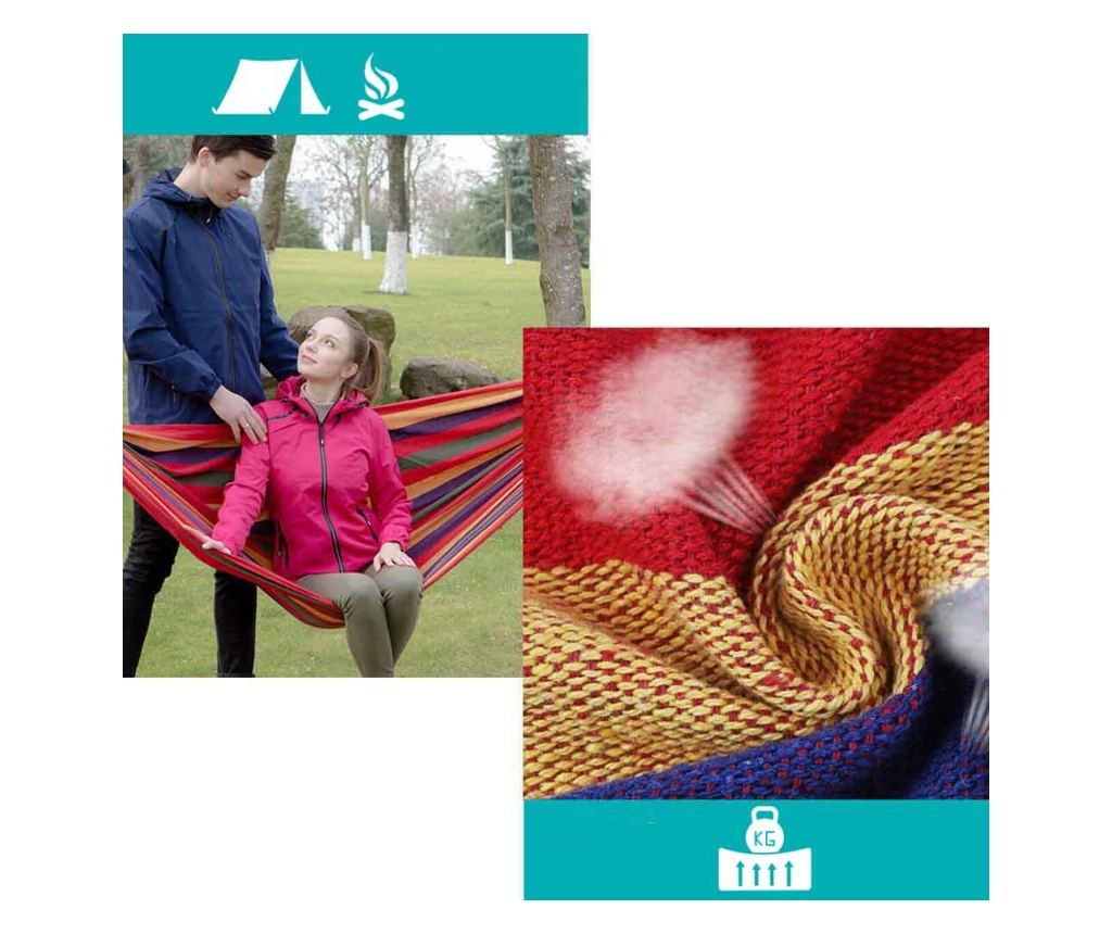 Hamac pentru doua persoane - Rosu - 4