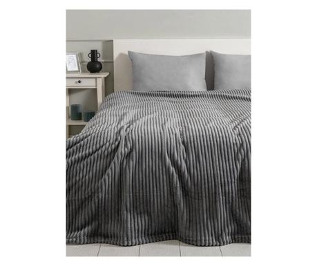 Patura pufoasa, New Home Textile, Gri petrol, pat dublu, 200x230 cm