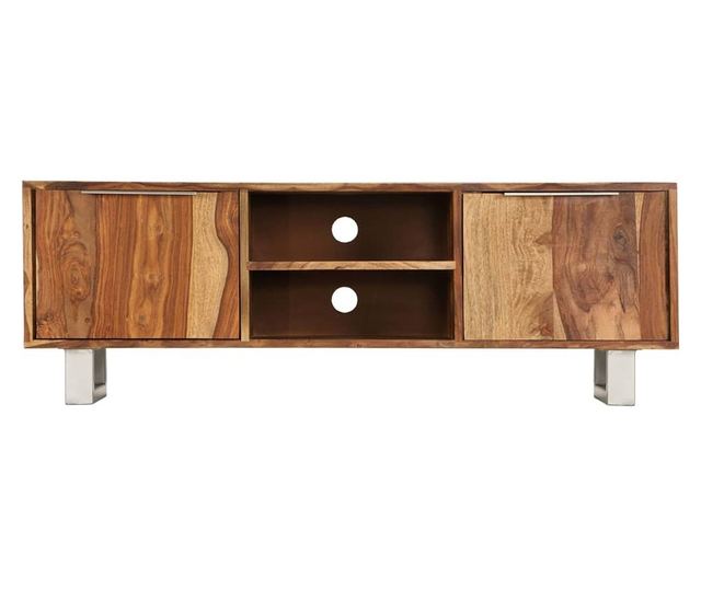 TV komoda, masivni sheesham, završna obrada boje meda 118x30x40 cm