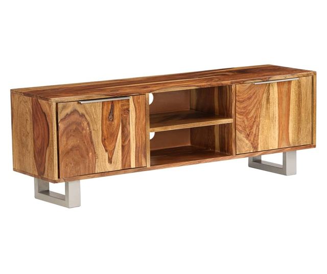 TV komoda, masivni sheesham, završna obrada boje meda 118x30x40 cm