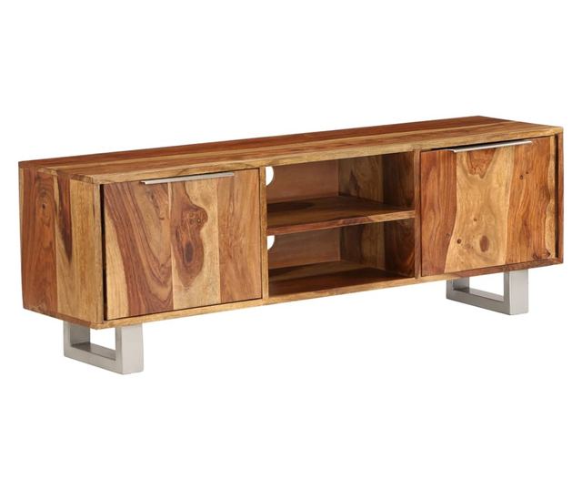 TV komoda, masivni sheesham, završna obrada boje meda 118x30x40 cm