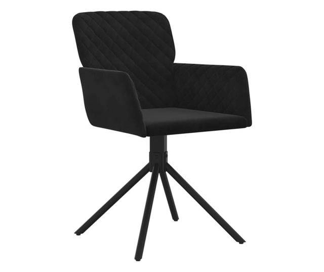 Sjedalice za kuhinju s rotacijom, 2 kom., crne, baršunaste