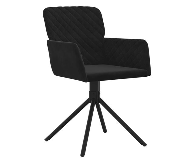 Sjedalice za kuhinju s rotacijom, 2 kom., crne, baršunaste