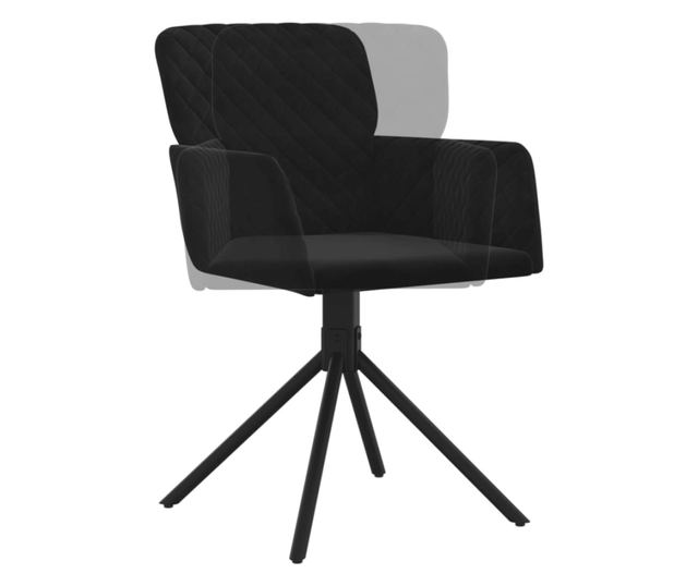 Sjedalice za kuhinju s rotacijom, 2 kom., crne, baršunaste