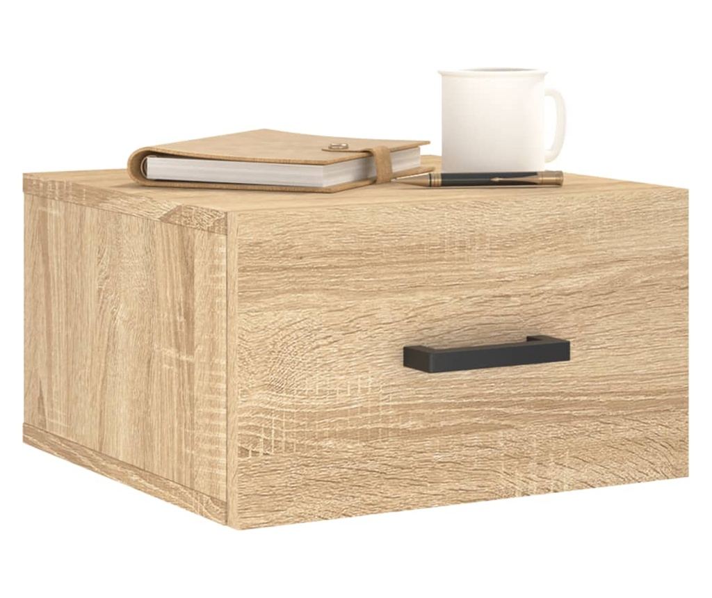 Стенна нощна шкафче, дъб сонома, 35x35x20 см - 3
