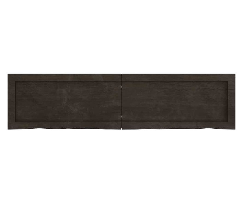 Sötétszürke Falipolc 120x30x4 cm Tömör Kezelt Tölgyfa - 2