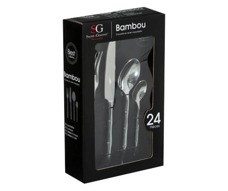 Set tacamuri SG Bamboo, inox, 24 piese