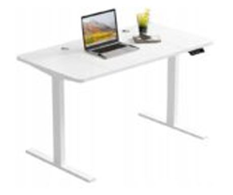 Biro electric cu înălțime reglabilă, alb, 120 cm, înălțime reglabilă 72-118 cm