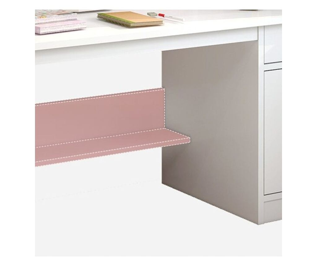 Birou alb pentru laptop, stil loft, cu 7 rafturi - 2