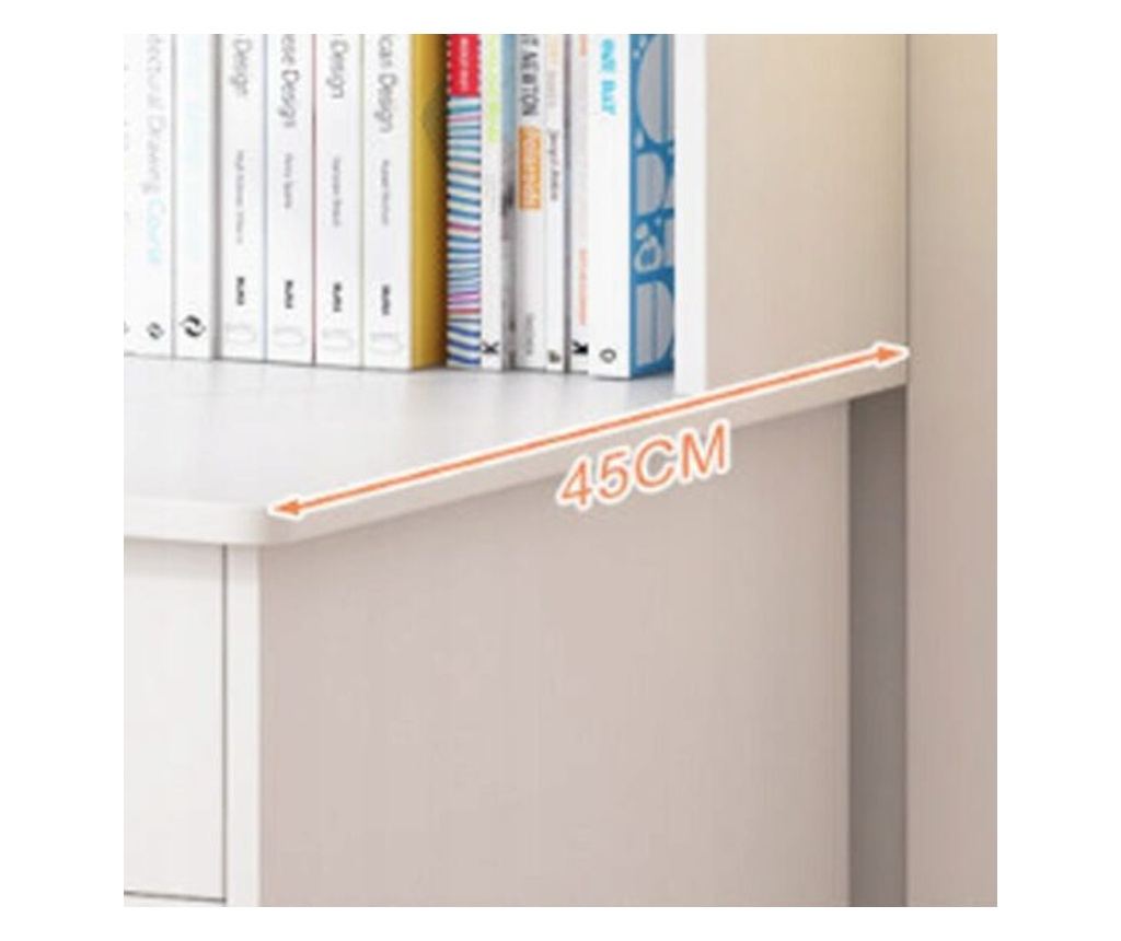 Birou alb pentru laptop, stil loft, cu 7 rafturi - 9