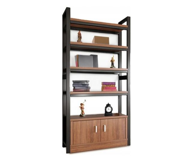 Bibliotecă industrială pentru cărți, cadru metalic, mare, lată, loft, 80 cm