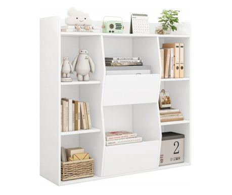 Bibliotecă deschisă Kalax, spațioasă, albă, pentru cărți, birou, modernă