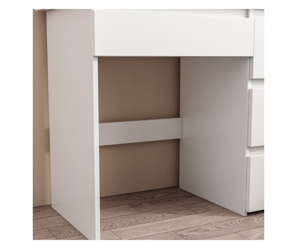 Masă de machiaj cu oglindă LED, stil loft modern, 90 cm - 5