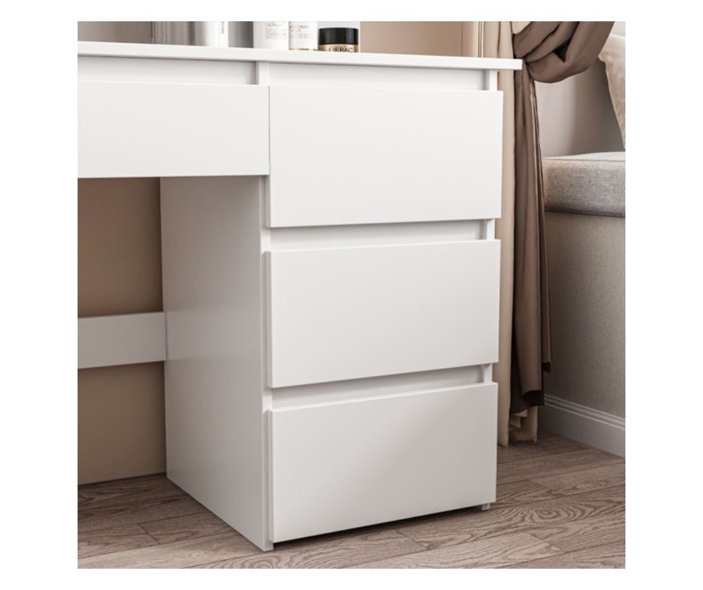 Masă de machiaj cu oglindă LED, stil loft modern, 90 cm - 6