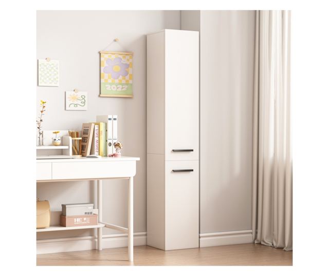 Dulap modern alb, înalt, cu 2 uși, 174 cm