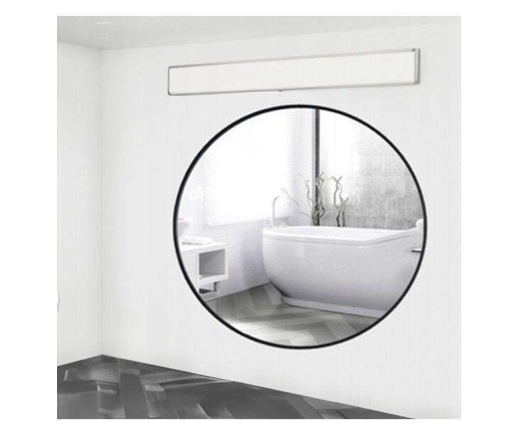 Oglindă industrială rotundă mare pentru baie, sufragerie sau dormitor, neagră, 70 cm, 700 - 2