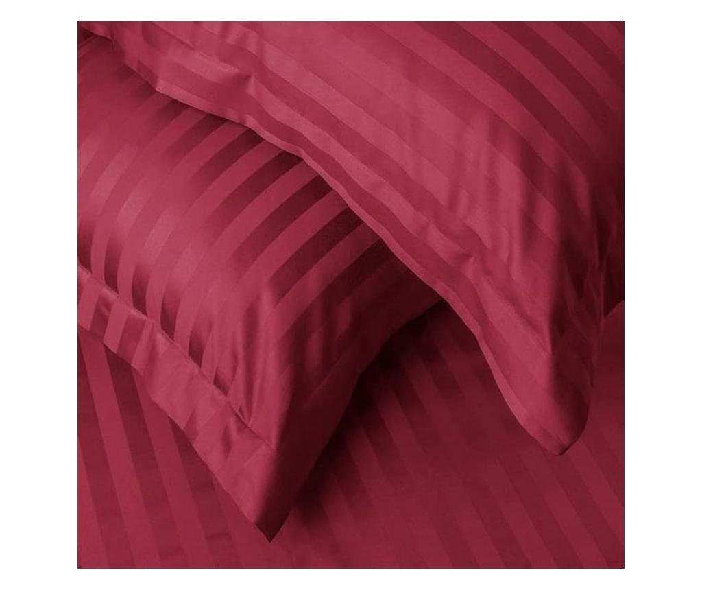 2 db-os Kotonia Home Deco párnahuzat szett - Damaszt szatén - 100% pamut, 1 cm-es csíkok, Piros, 70x70 cm - 2