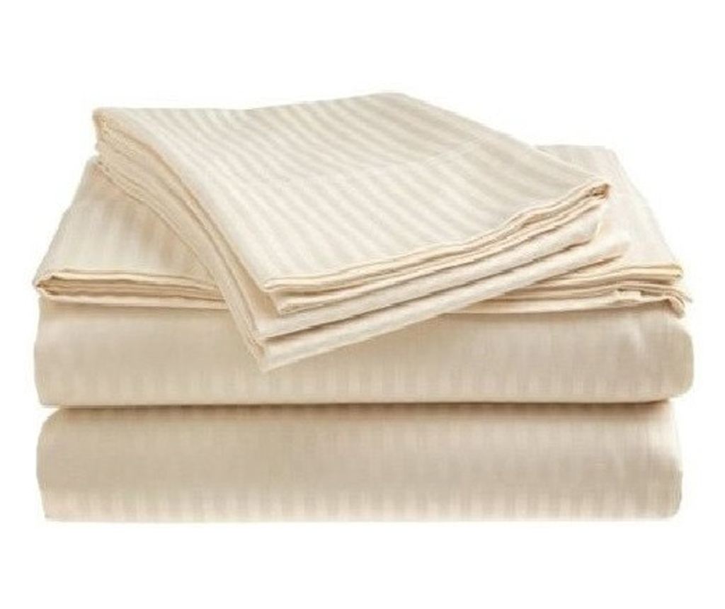 Kotonia Home Deco ágyneműhuzat, 100% pamut, damaszt szatén, 1 cm-es csíkok, vanília, 150x240 cm - 3
