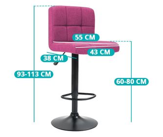 Scaune de bar tapitate 2 buc, pink