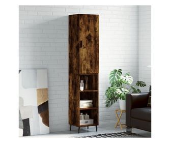 Visoka omara, dimljen hrast, 34,5x34x180 cm, konstruiran les