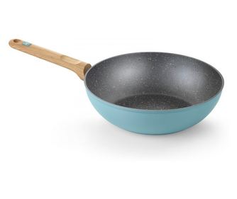 Tigaie wok Nordik, aluminiu, baza full inductie, 3 straturi antiaderente Quantanium, 4 mm grosime, 28 x 10 cm