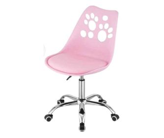 Mercaton Irodai szék 5 gumikerékkel, műbőr párnázattal és PP ülőrésszel, alumínium vázzal, 50 x 60 x 89 cm, rózsaszín