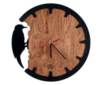 Ceas Personalizabil de lemn decorativ, Cea35, Ciocanitoare - 27 L x 27 H (cm)