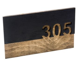 Placuta Indicator Numar Camera din lemn HH981 Personalizat 25x15 cm