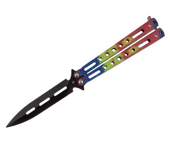 IdeallStore® nož za vježbanje leptir, Romanian Spirit, nehrđajući čelik, 22,5 cm, višebojni