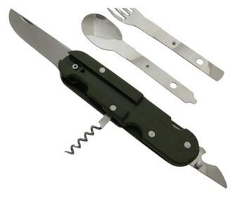 IdeallStore® višenamjenski nož, Outdoor Legion, nehrđajući čelik, 6 funkcija, kaki, 20 cm