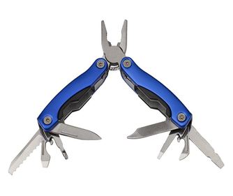 Mini multifunkcionalna kliješta, Survival Instict, nehrđajući čelik, 9 funkcija, 14 cm, kutija uključena, plava