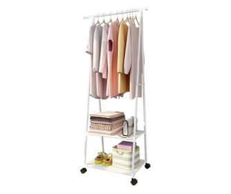 Suport pentru haine si umerase, 160 x 55 x 42 cm, alb
