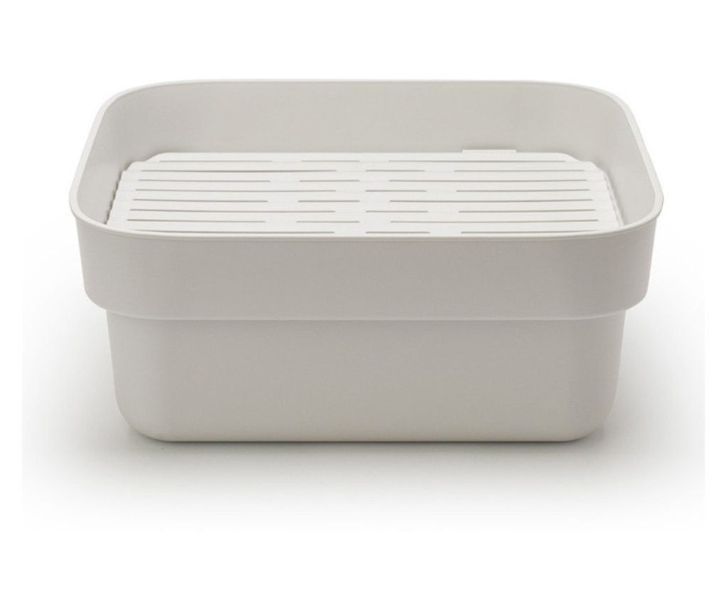 Brabantia 1003316 Bol de spălat și scurs, 16,1 x 37,4 x 34,4 cm, Sigur pentru vase antiaderente, Gri deschis