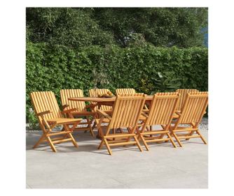 Сгъваеми градински столове, 8 бр., 61x67x90 см, Масивно тиково дърво