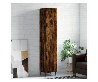 Visoka omara, dimljen hrast, 34,5x34x180 cm, iverna plošča