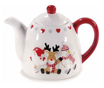 Többszínű karácsonyi kerámia teáskanna 20 x 13 x 14 cm