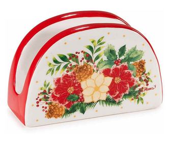 Božični držalnik za serviete, večbarvna keramika, 11,5 x 4,5 x 7 cm V