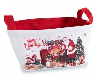 Večbarvna tekstilna božična košara 21 x 15 x 12 V cm